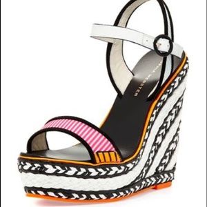 Sophia Webster Pink Stripe Wedge, 38